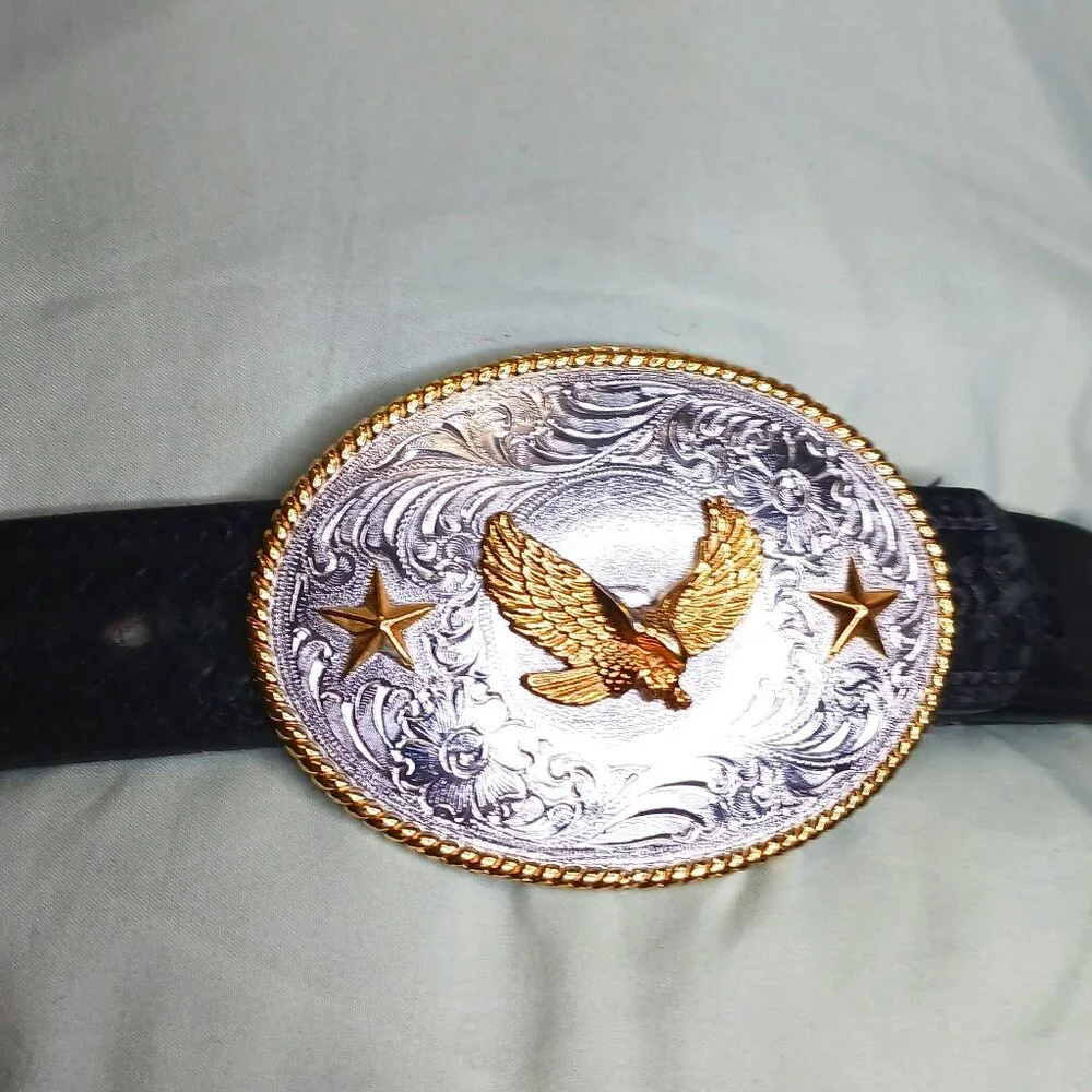 Nocona Vintage Buckle Men's Black Belt 42 x 105